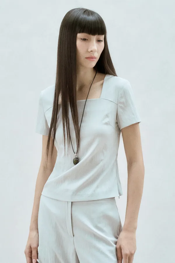 SQUARE NECK HALF SLEEVE TOP