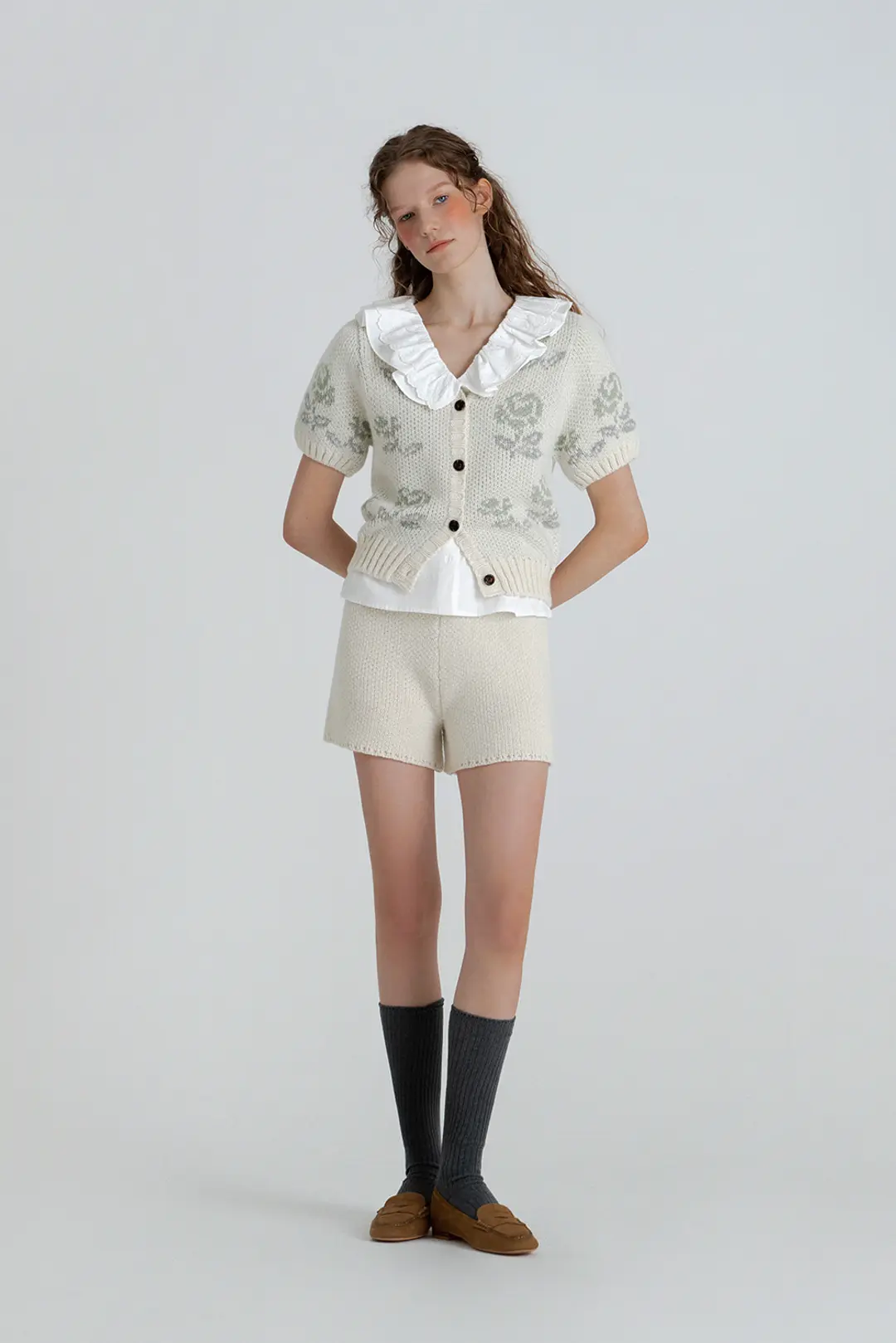 위드아웃썸머 Leaf knit pants_ivory 상품 이미지 2