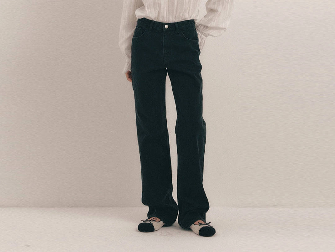 플로움 Heart Pocket Denim Pants_Black 상품 이미지 3
