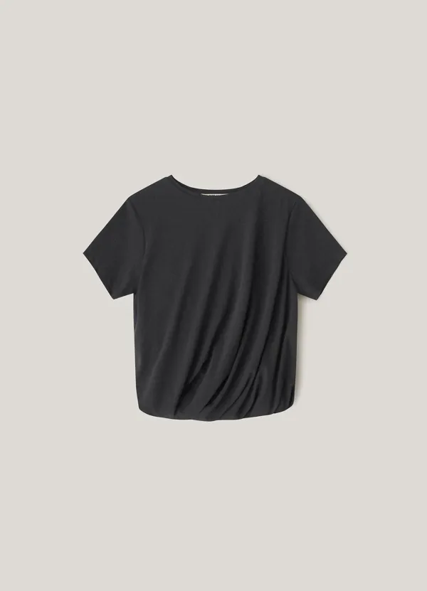 Balloon Cropped T-Shirt - Black