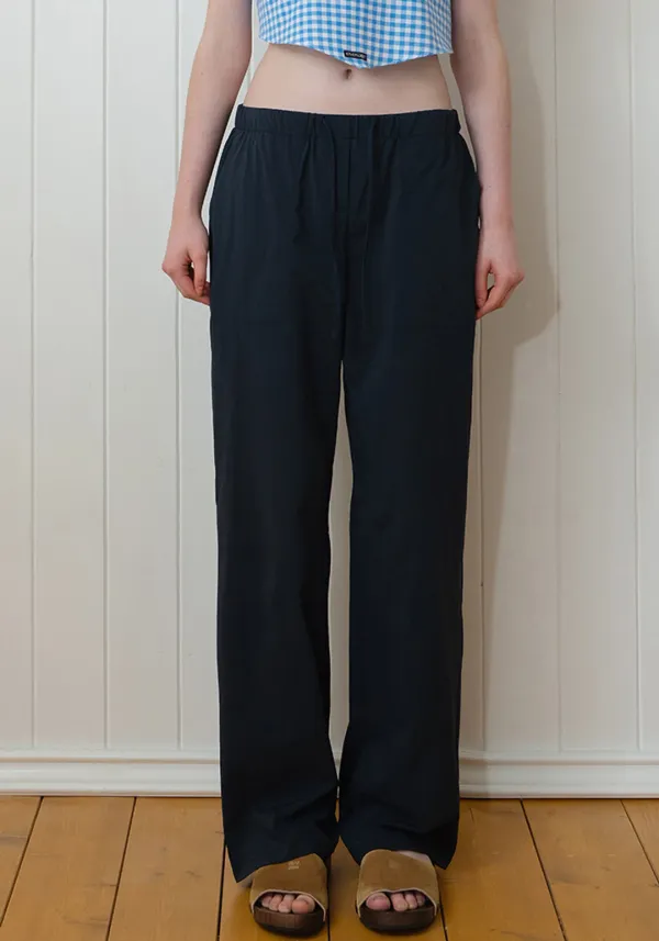 Nylon string Pants (Navy)