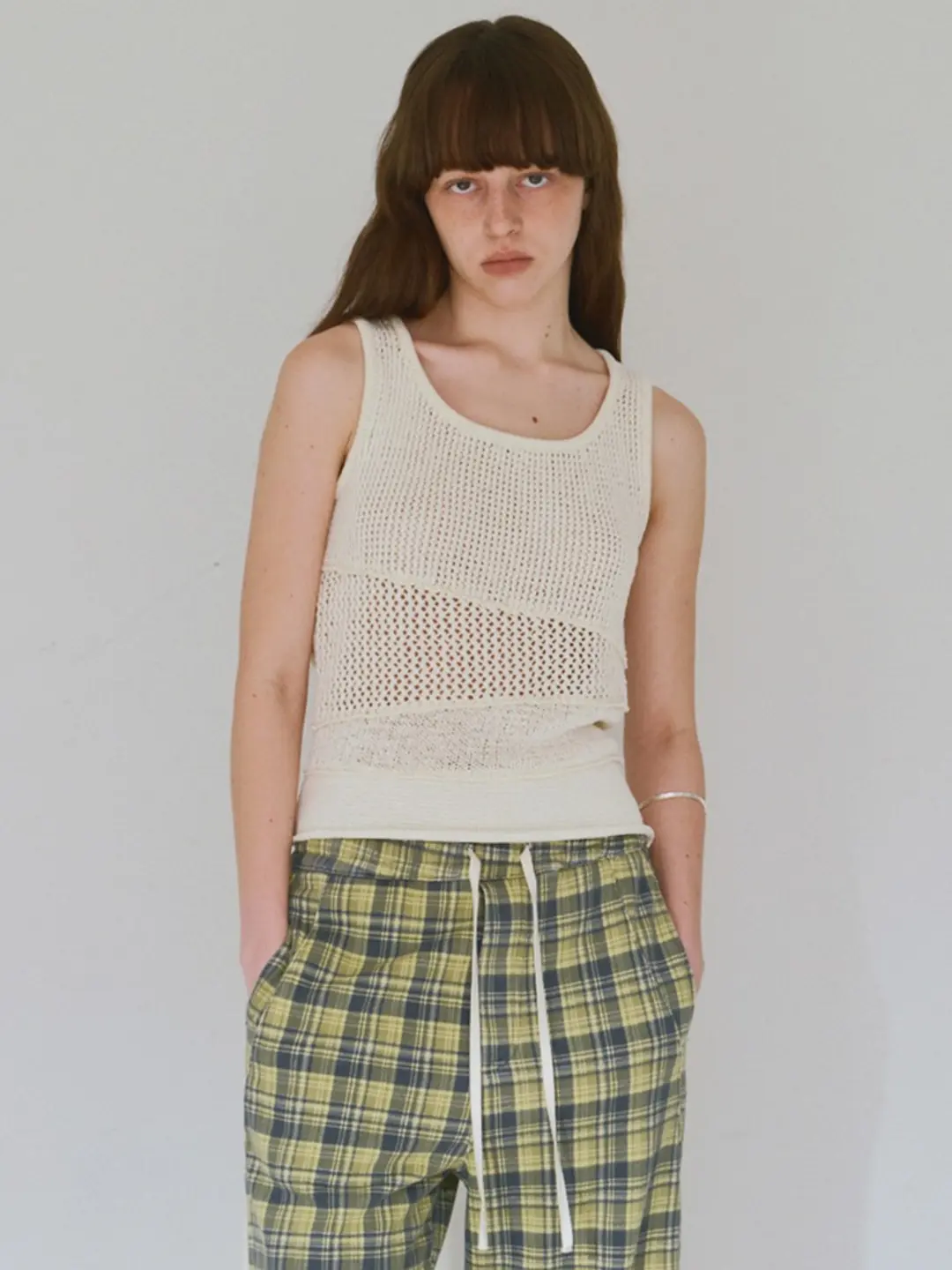 밀로 우먼 Mixed Knit Sleeveless [Ivory] 상품 이미지 1