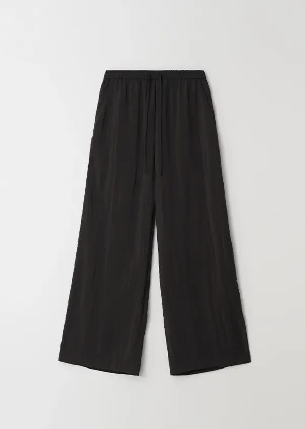 summer crease banding pants-charcoal