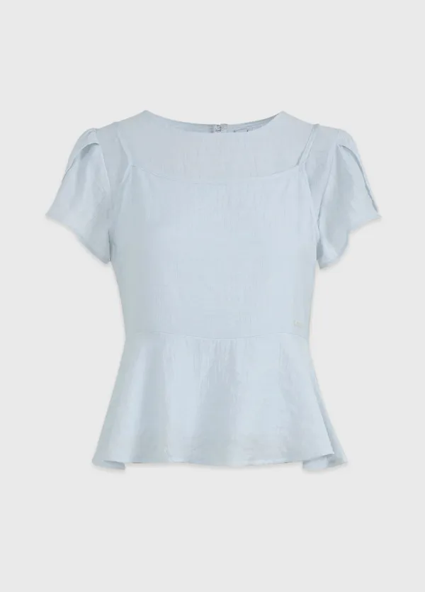  [44-120]  Vunea Peplum Bustier-Blouse Setup  뷔네아 페플럼 뷔스티에-블라우스 셋업 (여름-여름하객룩-하객룩-격식룩-출근룩-데이트룩-데일리룩-오피스룩-여름블라우스-뷔스티에-여리핏-반팔블라우스-빅사이즈-자체제작) 