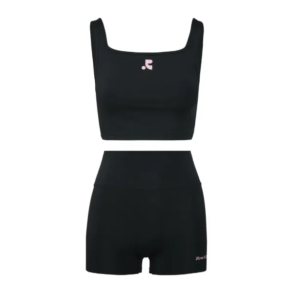 LOGO TOP + SHORTS SET - BLACK
