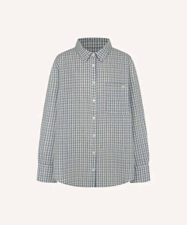 Melve Oversized Check Shirt ( White )