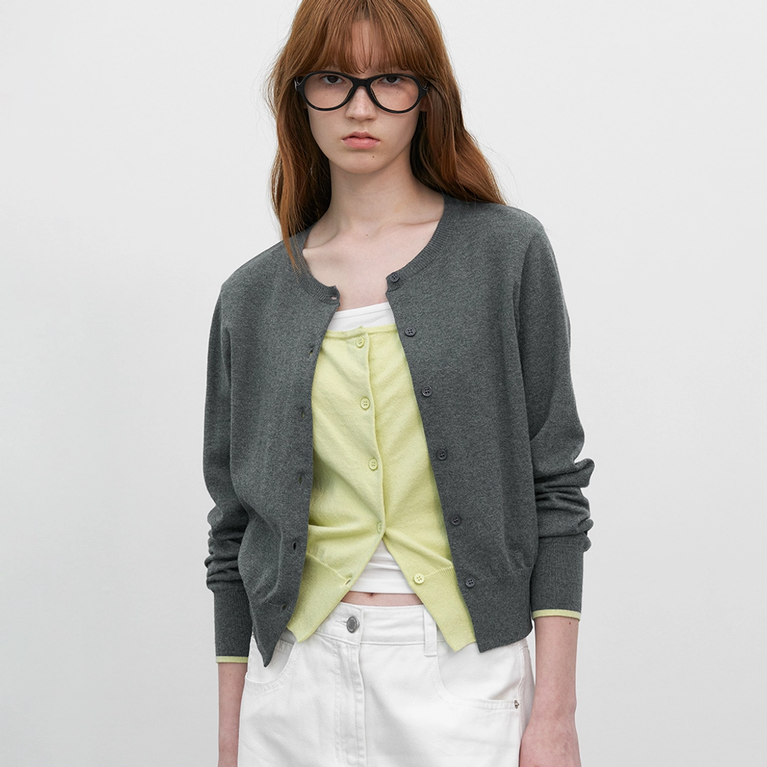 아뜰리에 나인 (CD-2254)TWO-IN-ONE COLOR POINT CARDIGAN 상품 이미지 1