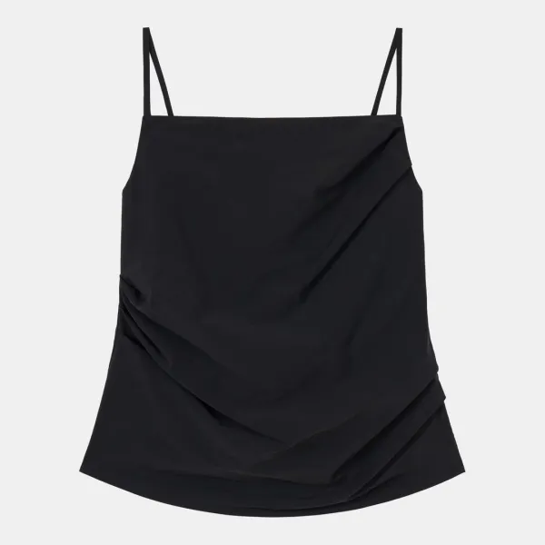 drape sleeveless top (black)