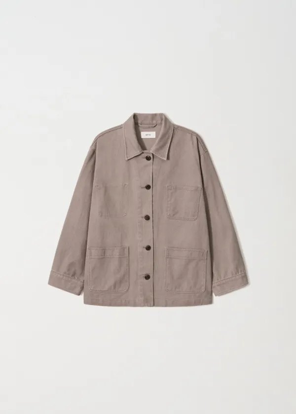 Jeanne Washed Work Jacket_Taupe