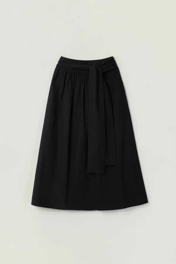 TALIA TIE LONG SKIRT_BLACK