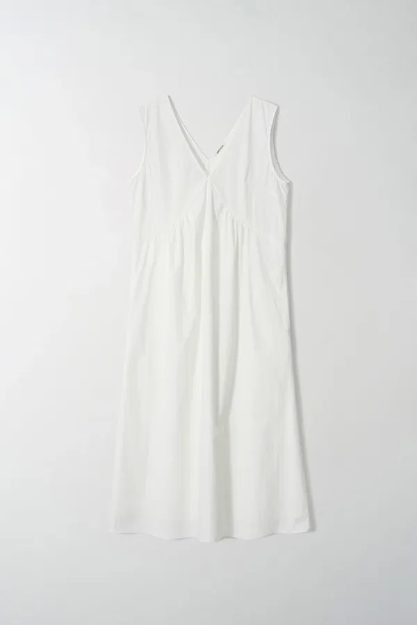 arles v-neck long dress_white