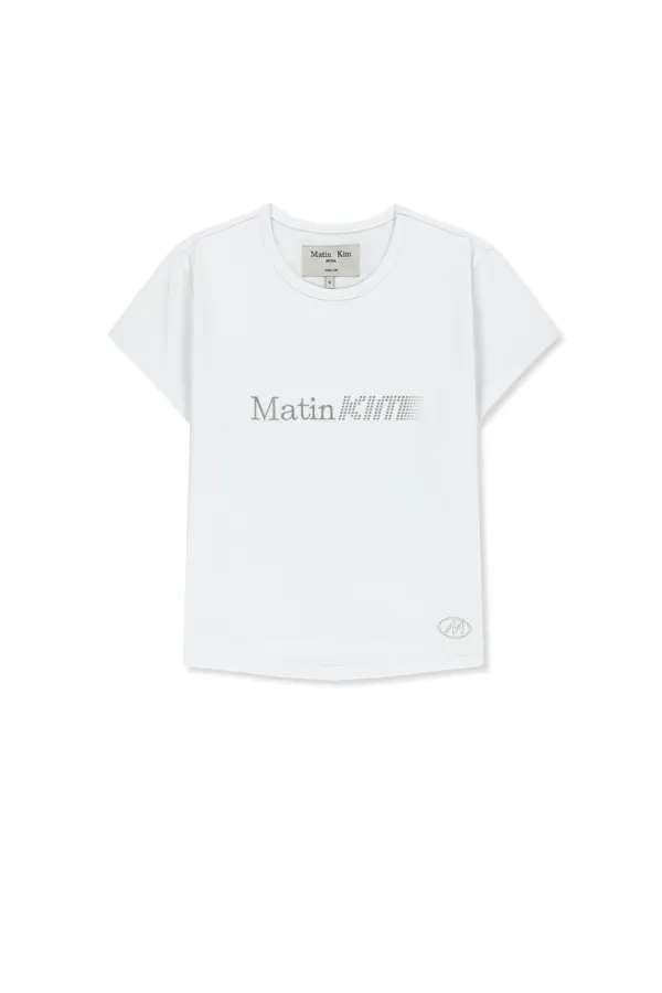 MATIN PACE REFLECTIVE LOGO SLIM TOP IN WHITE