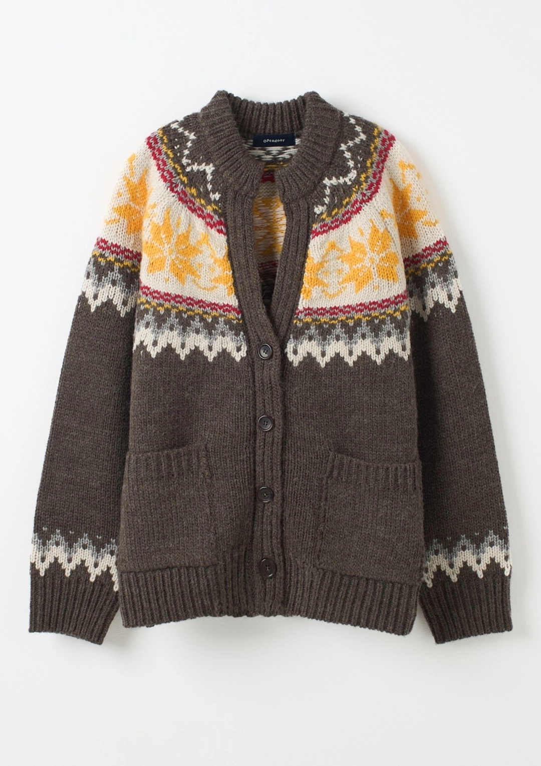 오픈도어 Nordic Salt Cardigan Brown 상품 이미지 2