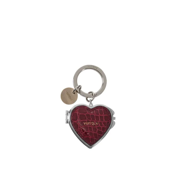 Ecllat Heart Pocket Mirror Charm (에끌라 하트 포켓 미러 참) Burgundy