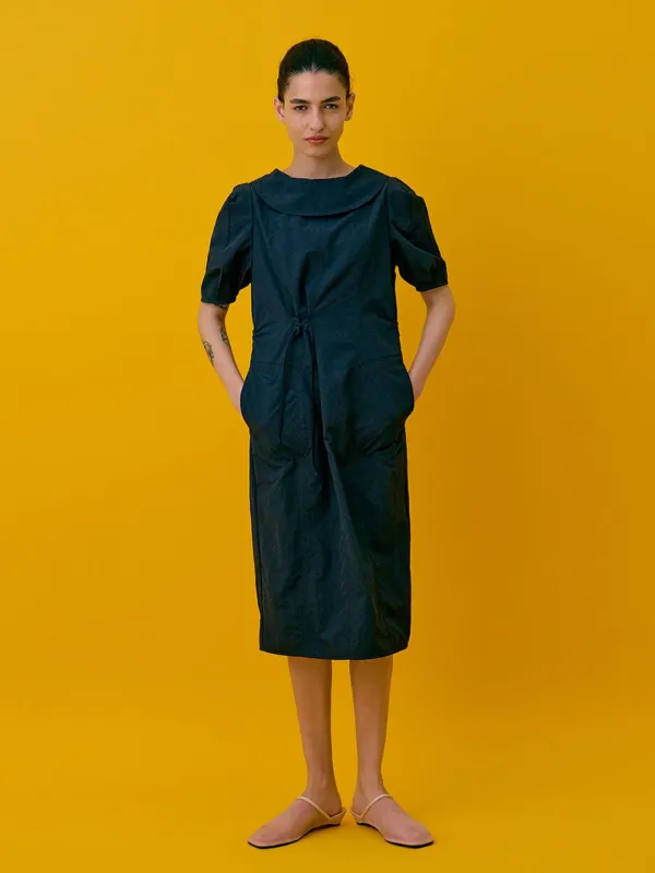 Puff sleeve dress_Dark Navy