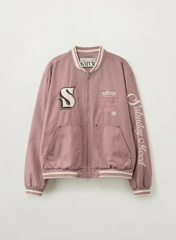90s Playback Varsity Jacket - Pink