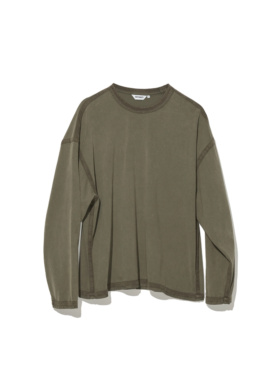 파르티멘토 VTG Washed Binding Long Sleeve_Khaki 상품 이미지 3