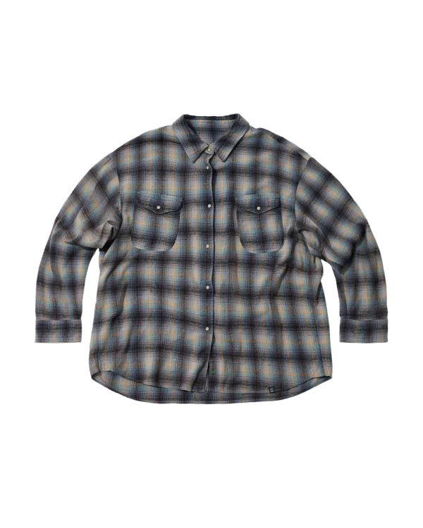 sepia check shirt (blue)