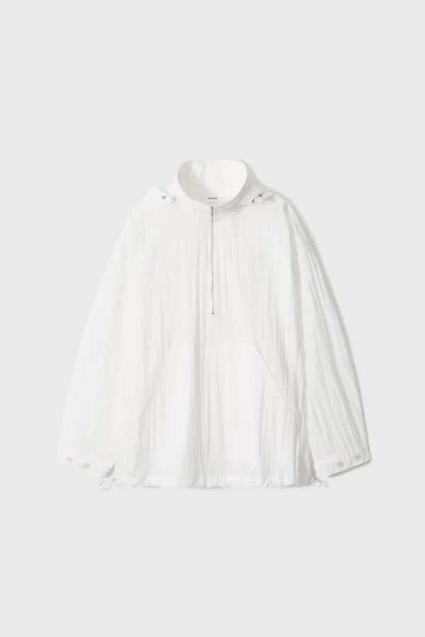 Cotton Utility Half-Zip (White / Dark Gray)