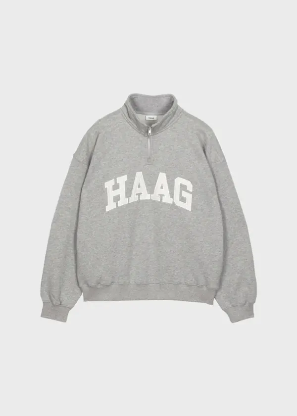12th) a haag half zip-up (grey)