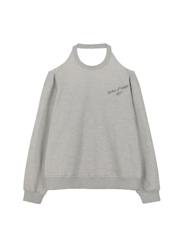 BACKLESS SWEATSHIRT (GRAY)