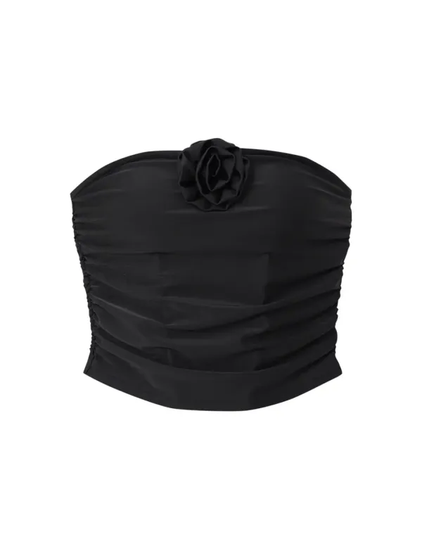 BLOOMING TUBE TOP_BLACK