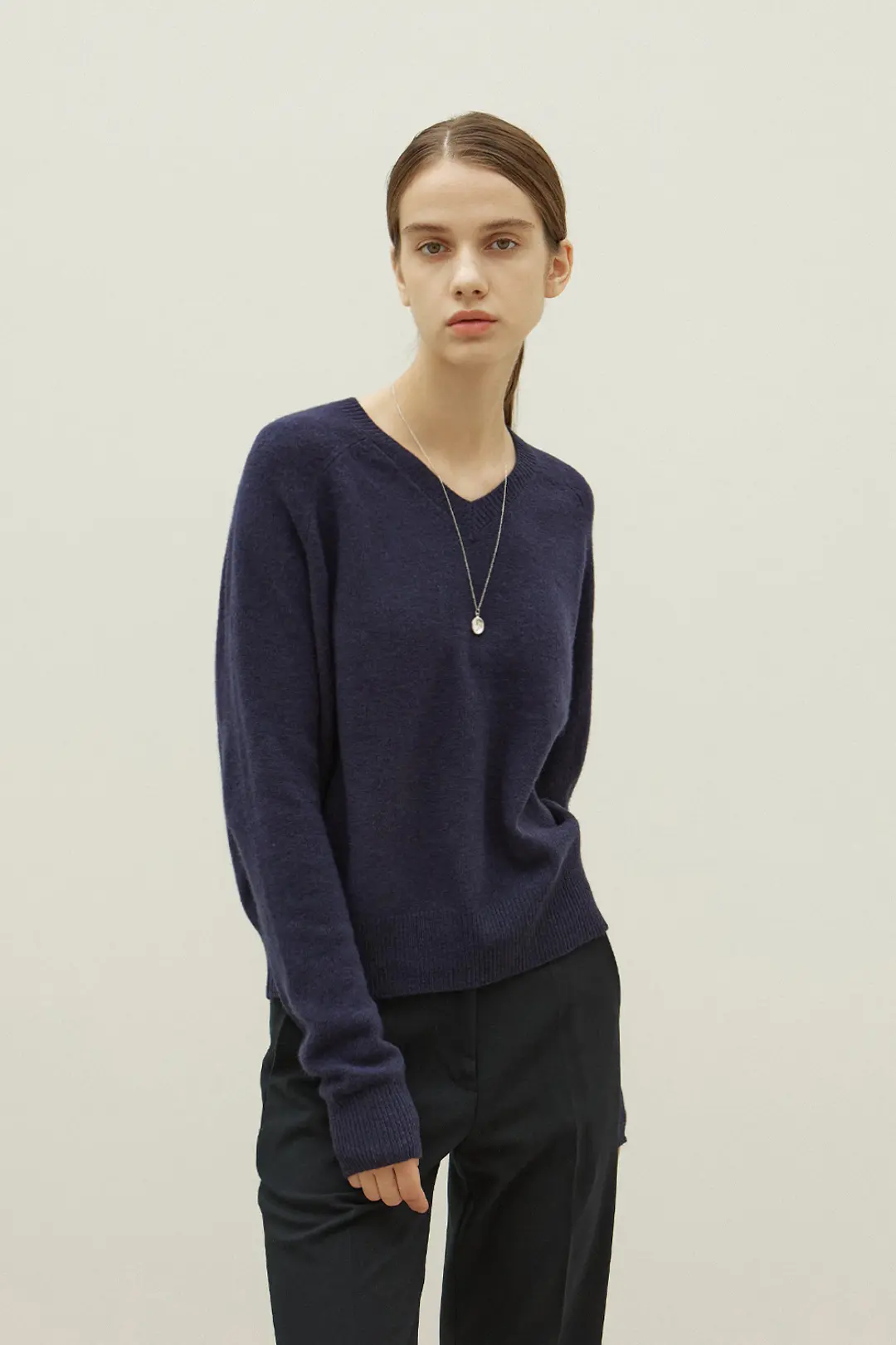 오브오브 Ivan loose wool knit_navy 상품 이미지 2
