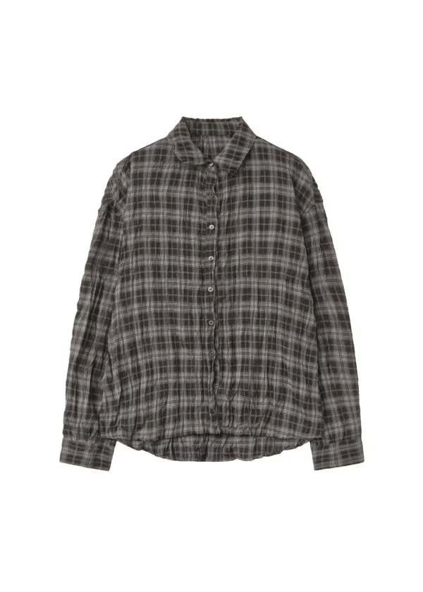 [3RD 10/2~ 발송] CREASE CHECK SHIRT, BROWN