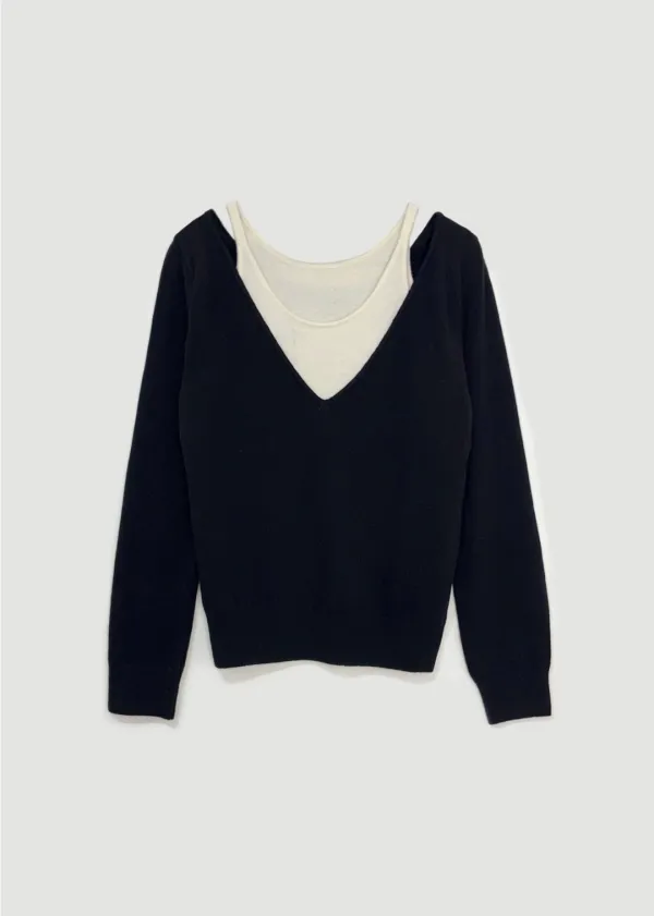 Lauren layered knit (Black)