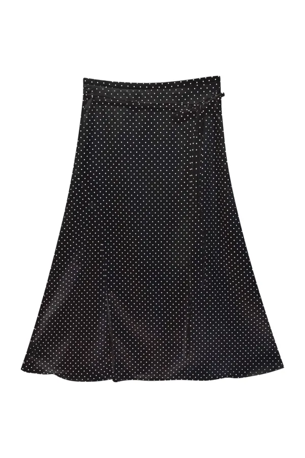 TINY DOT SLIT SKIRT / BLACK