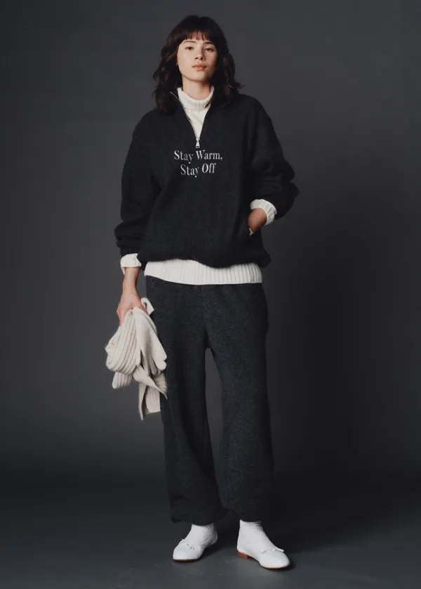 Wool easy pants (charcoal)