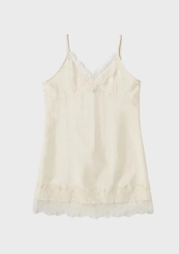 Midnight lace slip top Cream