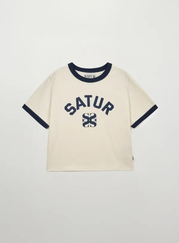 [신예은, 이민정 Pick] (W) Arch Logo Ringer T-Shirt - Cream