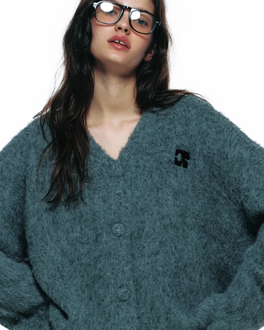 센토르 CENTAUR BULKY BRUSHED WOOL CARDIGAN_GREY 상품 이미지 1