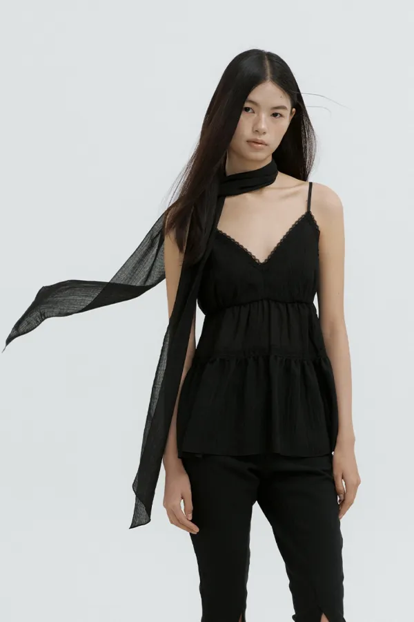 Elara Bustier Scarf Set (black)