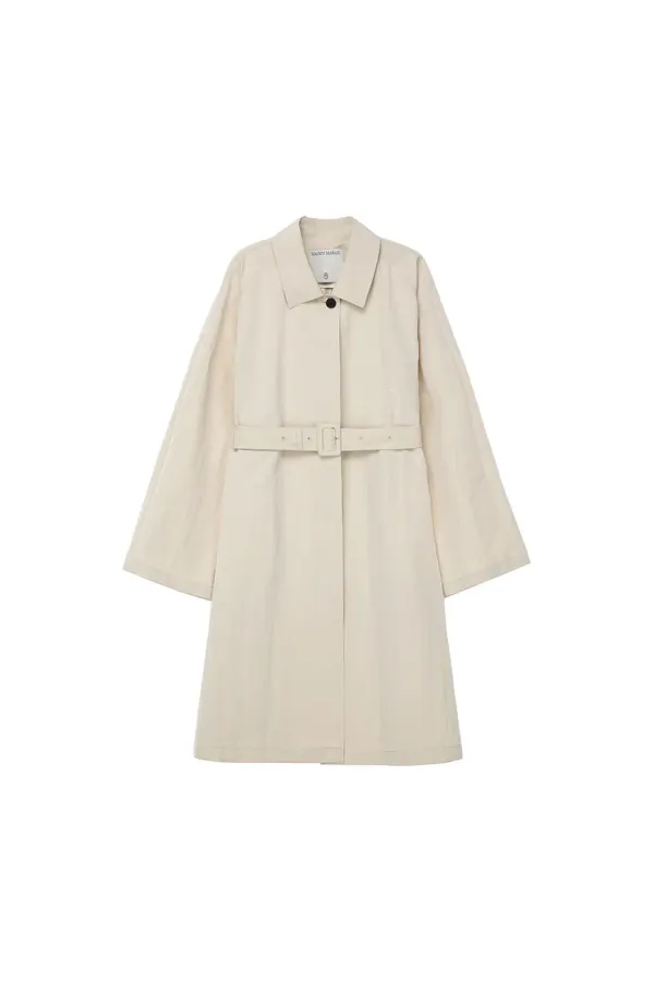 Belted Single Coat, Light Beige