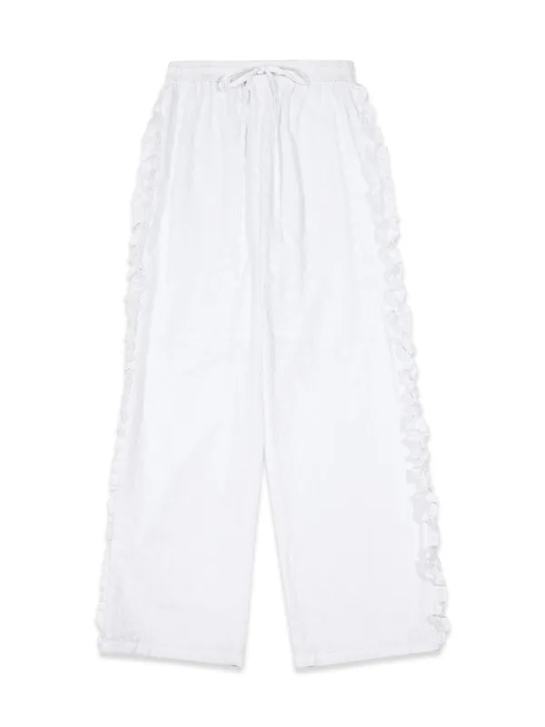 FRILL EYELET PANTS (WHITE)