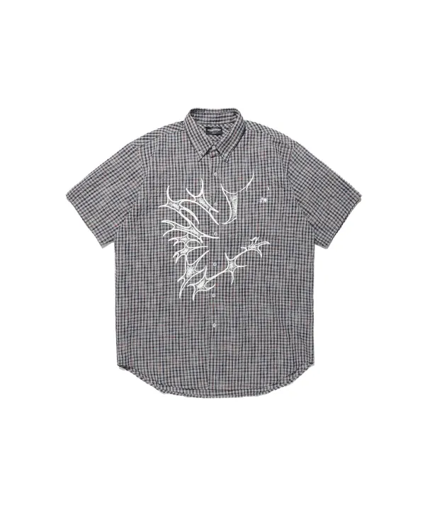 tornado star check big big half shirt[grey]