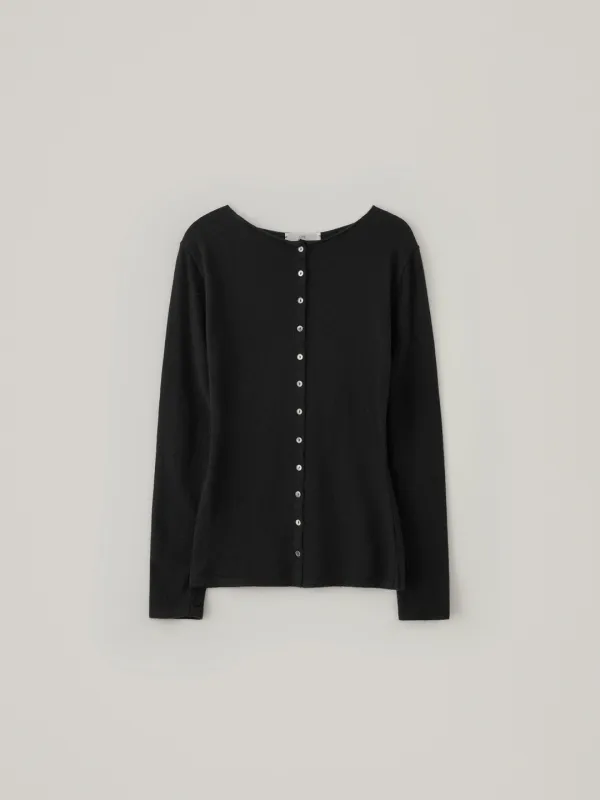 Slim Alpaca Cardigan - Black