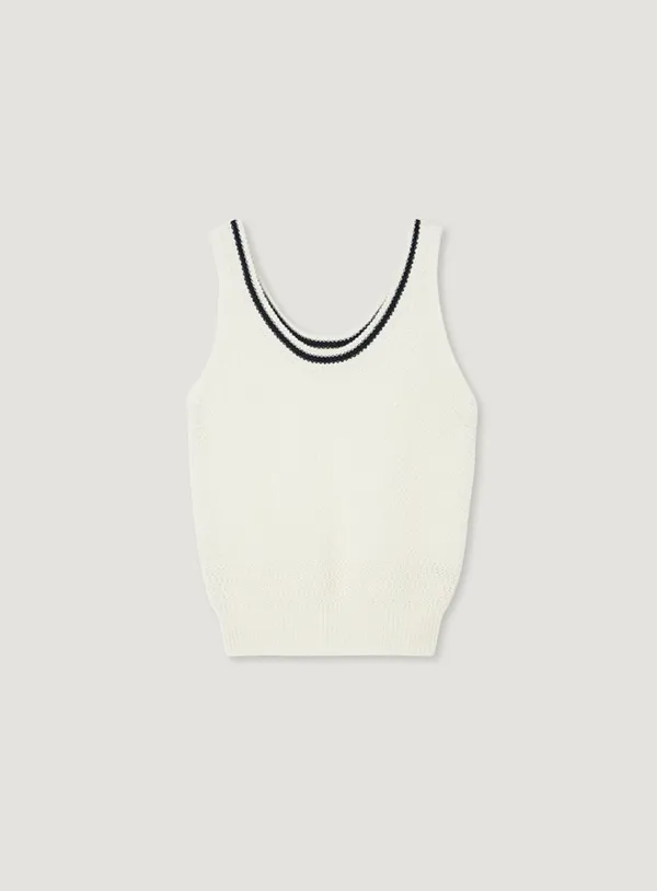 RINA KNIT SLEEVELESS_PURE IVORY