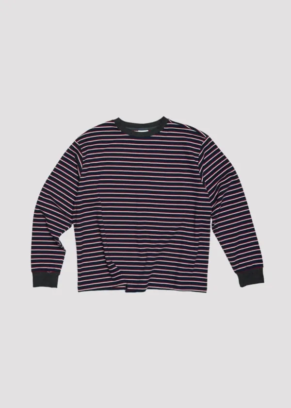 LONG SLEEVE T SHIRT FLAT LOVE NAVY STRIPE