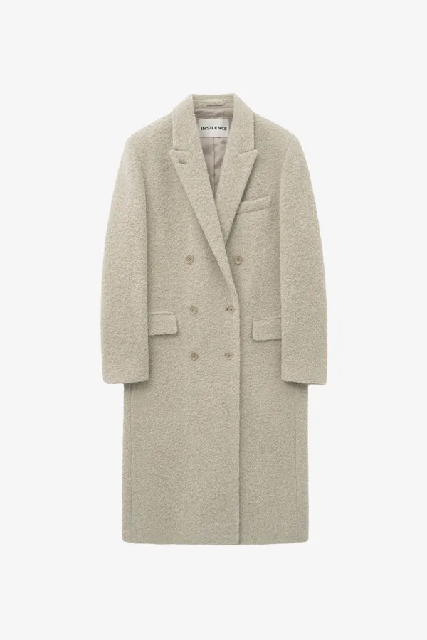 부클 알파카 헤어 더블 코트 ASH BEIGE