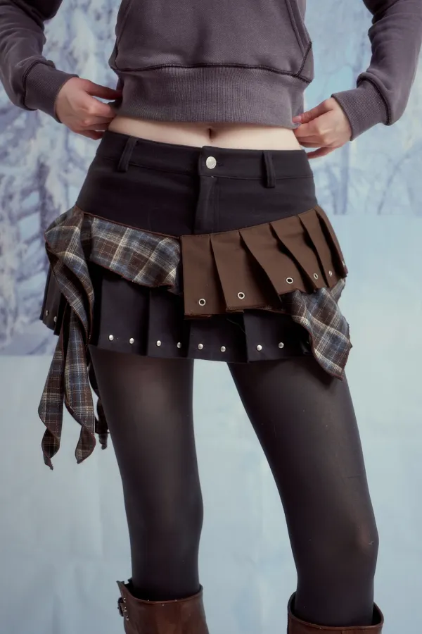 MIX PLEATS SK (BROWN)