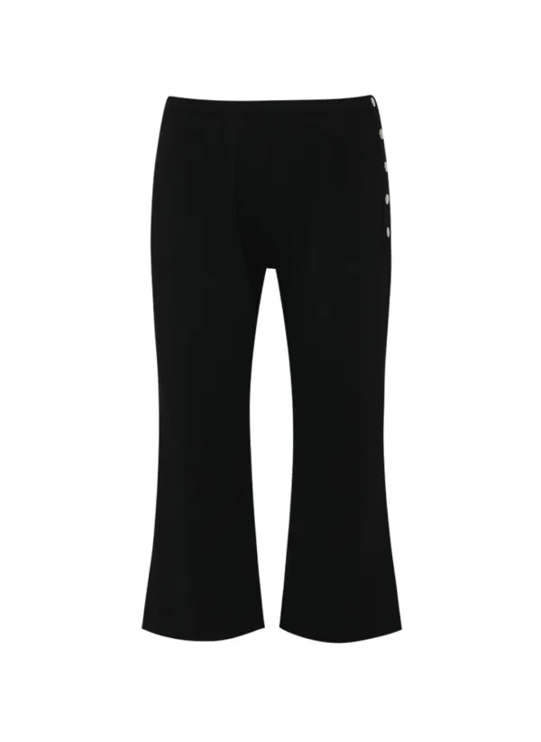 Button Capri Pants (Black)