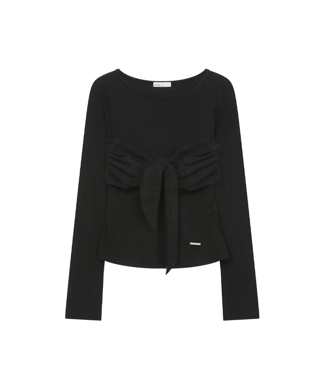 미세키서울 Check tie long sleeve BLACK 상품 이미지 3