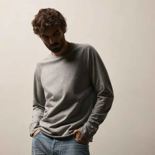 Fine French Terry Sweatshirt - Heather Grey