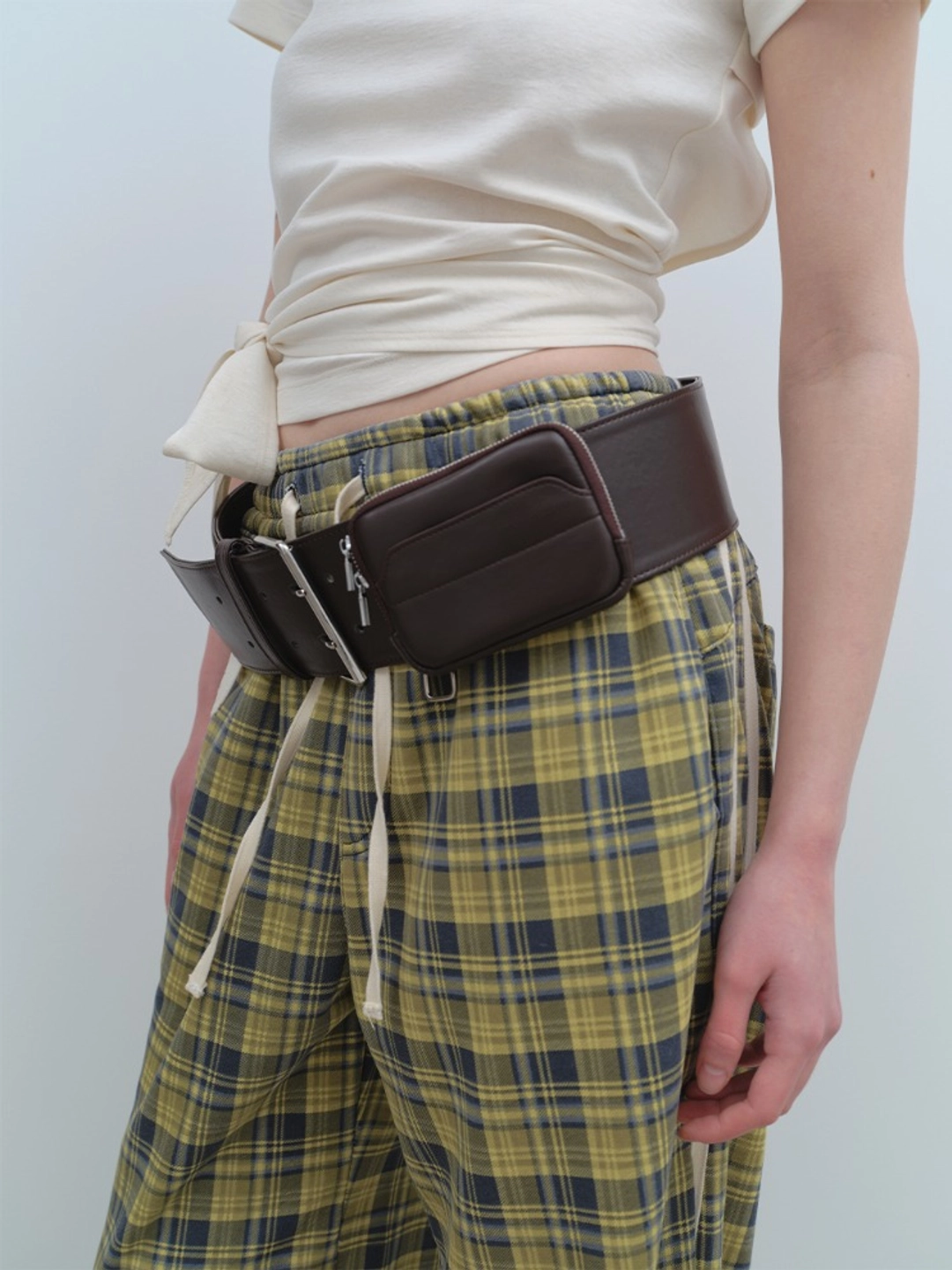 밀로 우먼 Square Buckle Pouch Belt [Brown] 상품 이미지 2