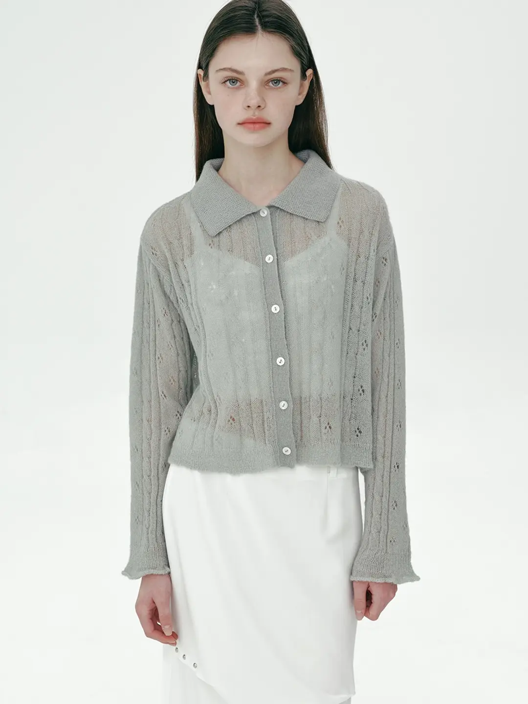 마가린핑거스 COLLAR MOHAIR CARDIGAN (MINT) 상품 이미지 2