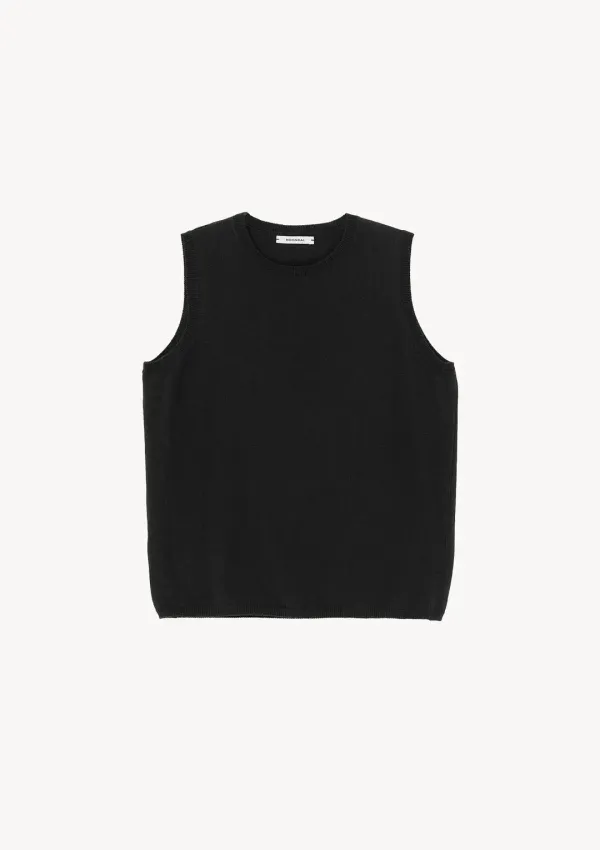 Sleeveless Cotton Knit in Black