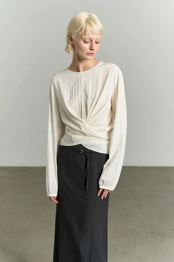 WAIST WRAP BLOUSE PEARL